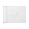 CHEMIN DE TABLE TISSU COMMUNION BIRDY BLANC ET OR 28 CM X 5 M