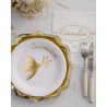 12 SERVIETTES COMMUNION BIRDY BLANC ET OR 33 X 33 CM