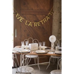 GUIRLANDE LETTRES OR VIVE LA RETRAITE 2.5 METRES