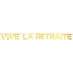 GUIRLANDE LETTRES OR VIVE LA RETRAITE 2.5 METRES