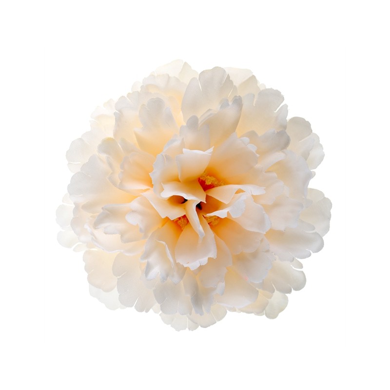 4 FLEURS PIVOINE IVOIRE 11 X 5 CM