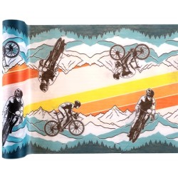 CHEMIN DE TABLE TISSU NON TISSE THEME VELO 30 CM X 2.5 METRES