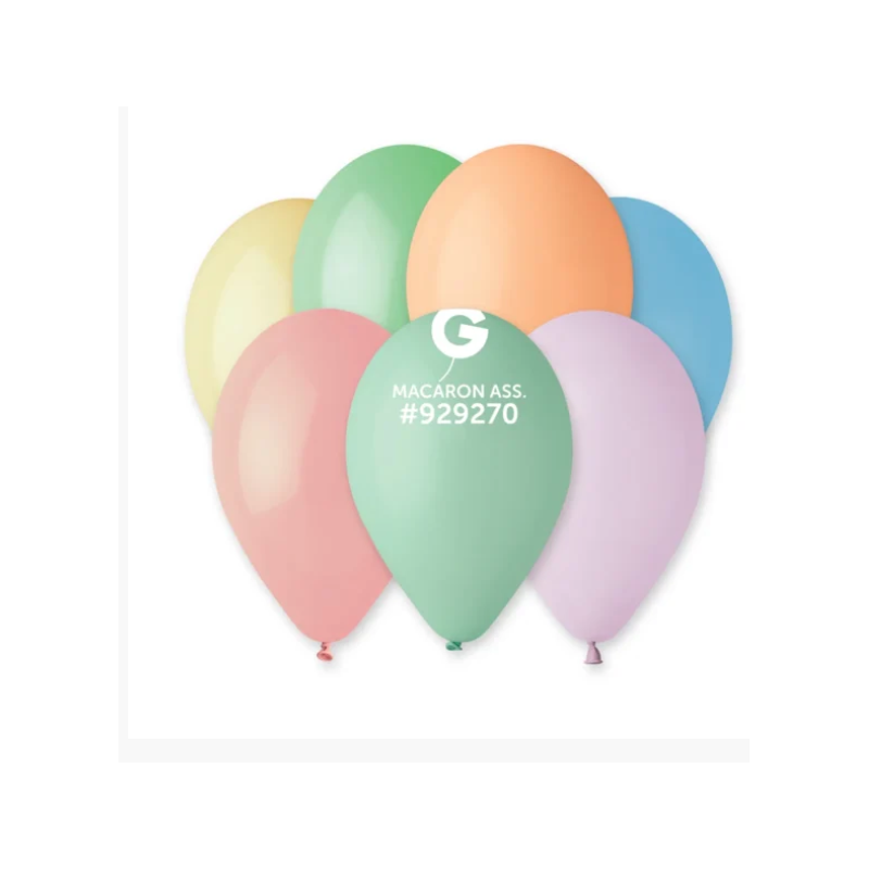 50 BALLONS COULEURS ASSORTIES PASTEL LATEX 30 CM 