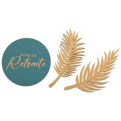 CONFETTIS DE TABLE VIVE LA RETRAITE OR SUR FOND VERT CELADON 25 PIECES