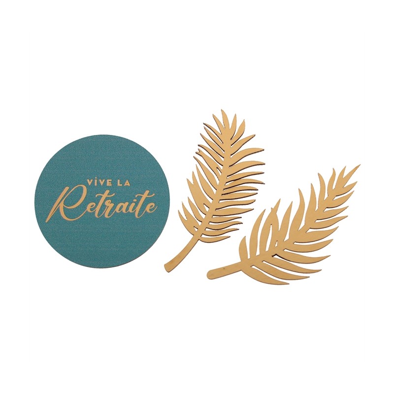 CONFETTIS DE TABLE VIVE LA RETRAITE OR SUR FOND VERT CELADON 25 PIECES