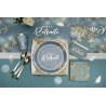 6 ASSIETTES VIVE LA RETRAITE OR SUR FOND VERT CELADON 23 CM