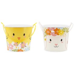 2 SEAUX OU POTS LAPIN ET POUSSIN