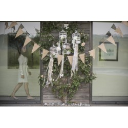 BANDEROLE FANIONS EN JUTE NATURELLE 26 X 15 CM LONGUEUR 3 METRES