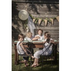 BANDEROLE FANIONS EN JUTE NATURELLE 26 X 15 CM LONGUEUR 3 METRES