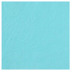 25 SERVIETTES PAPIER CRYSTAL BLEU CIEL COL 6 33 X 33 CM