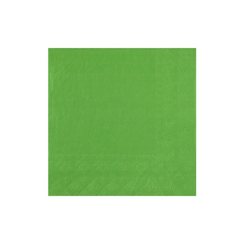 25 SERVIETTES PAPIER CRYSTAL VERT POMME 33 X 33 CM