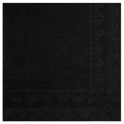 25 SERVIETTES PAPIER CRYSTAL NOIR 33 X 33 CM