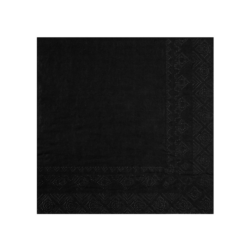 25 SERVIETTES PAPIER CRYSTAL NOIR 33 X 33 CM