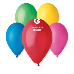 10 BALLONS MULTICOLORES 080 BIO LATEX 28-30 CM 
