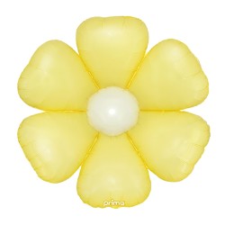 BALLON MYLAR FLEUR MARGUERITE JAUNE ET BLANCHE 61 CM 