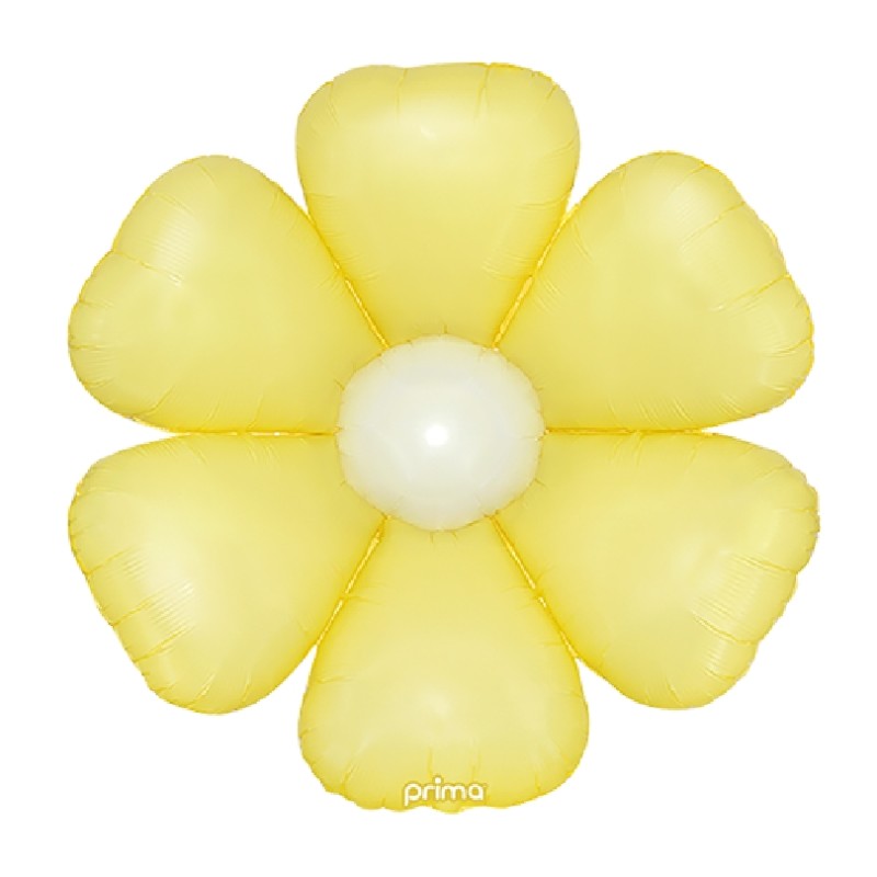 BALLON MYLAR FLEUR MARGUERITE JAUNE ET BLANCHE 61 CM 