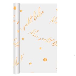 CHEMIN DE TABLE MON PETIT BEBE OR 24 CM X 4 M 