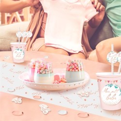CHEMIN DE TABLE MON PETIT BEBE ROSE GOLD 24 CM X 4 M 