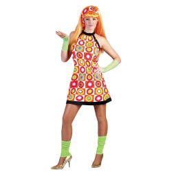 DEGUISEMENT ROBE RETRO ORANGE TAILLE 36/38