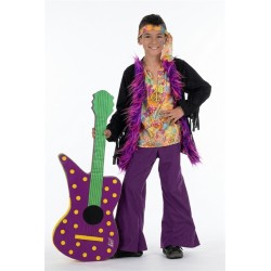 DEGUISEMENT HIPPIE FOURRURE VIOLETTE TAILLE 7-9 ANS