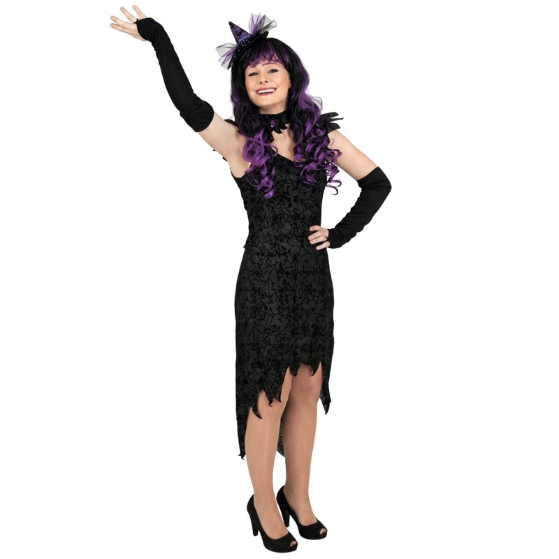 DEGUISEMENT SORCIERE VELOURS NOIRE TAILLE 44/46