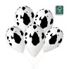 50 BALLONS BIO LATEX BLANC TACHES DE VACHE NOIRES 33 CM OU 13"