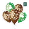 5 BALLONS BIO LATEX DINAUSAURES MARRON ET VERT 33 CM 