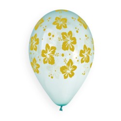 5 BALLONS BIO LATEX FLAMMANT ROSE ET ANANAS 33 CM 