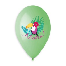 5 BALLONS BIO LATEX TOUCAN ALOHA 33 CM 
