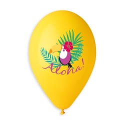 5 BALLONS BIO LATEX TOUCAN ALOHA 33 CM 