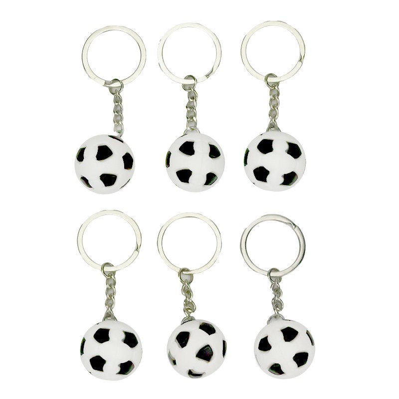 6 PORTE CLES BALLON DE FOOT 3D