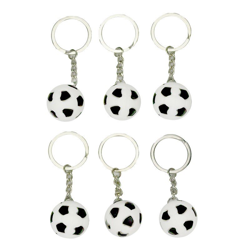 6 PORTE CLES BALLON DE FOOT 3D