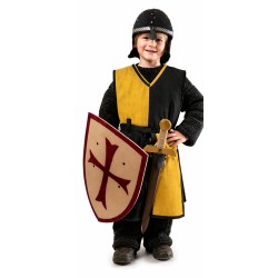 DEGUISEMENT CHEVALIER TUNIQUE NOIR-JAUNE 