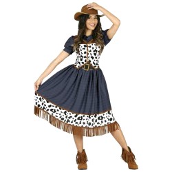 DEGUISEMENT COWGIRL ROBE MARRON TAILLE L