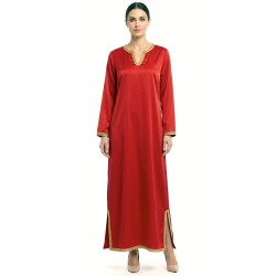 DEGUISEMENT DJELLABA ROUGE ET OR TUNIQUE SIMPLE TAILLE UNIQUE
