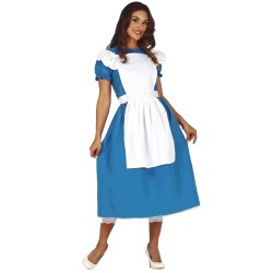 DEGUISEMENT FEMME ALICE ROBE BLEUE TABLIER BLANC TAILLE S