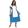 DEGUISEMENT FEMME ALICE ROBE BLEUE TABLIER BLANC TAILLE S