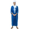 DEGUISEMENT ORIENTAL LUXE TAILLE XL TOGE BLEUE BRODE BLANC