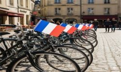 DRAPEAU AVEC HAMPE ET ANNEAU DE FIXATION FRANCE POLYESTER POUR VELO 15 X 21 CM