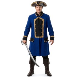 DEGUISEMENT VESTE DE PIRATE LONGUE BLEU TAILLE XL 