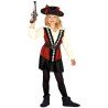 DEGUISEMENT PIRATE ROBE COURTE ROUGE NOIR ET BLANC TETE DE MORT TAILLE 5-6 ANS