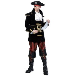 DEGUISEMENT PIRATE VELOUR NOIR ET OR TAILLE 48/50