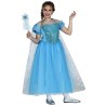 DEGUISEMENT REINE DES GLACES BLEUE ROBE + CAPE TAILLE 10-12 ANS