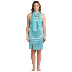 DEGUISEMENT ROBE TURQUOISE PAILLETTEE ARGENT TAILLE 36-38