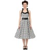 DEGUISEMENT ROBE VICHY BLANCHE A POIS NOIR TAILLE 