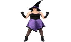 DEGUISEMENT SORCIERE ROBE BUSTIER VIOLETTE COURTE TAILLE UNIQUE