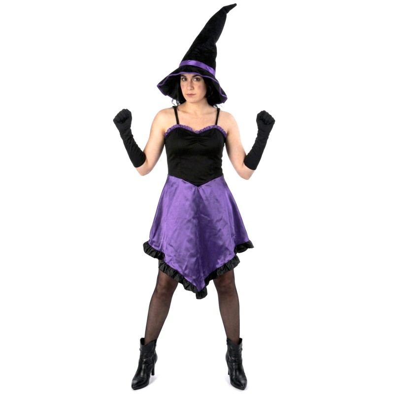 DEGUISEMENT SORCIERE ROBE BUSTIER VIOLETTE COURTE TAILLE UNIQUE