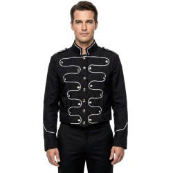 DEGUISEMENT VESTE CIRQUE DOMPTEUR OU STAR 80 NOIR ET ARGENT TAILLE M