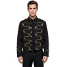 DEGUISEMENT VESTE CIRQUE DOMPTEUR OU STAR DES ANNES 80 NOIR ET OR TAILLE L