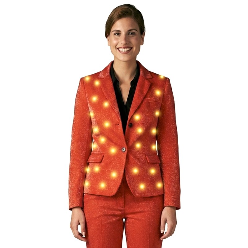 DEGUISEMENT VESTE ROUGE PAILLETTE TAILLE STANDARD 
